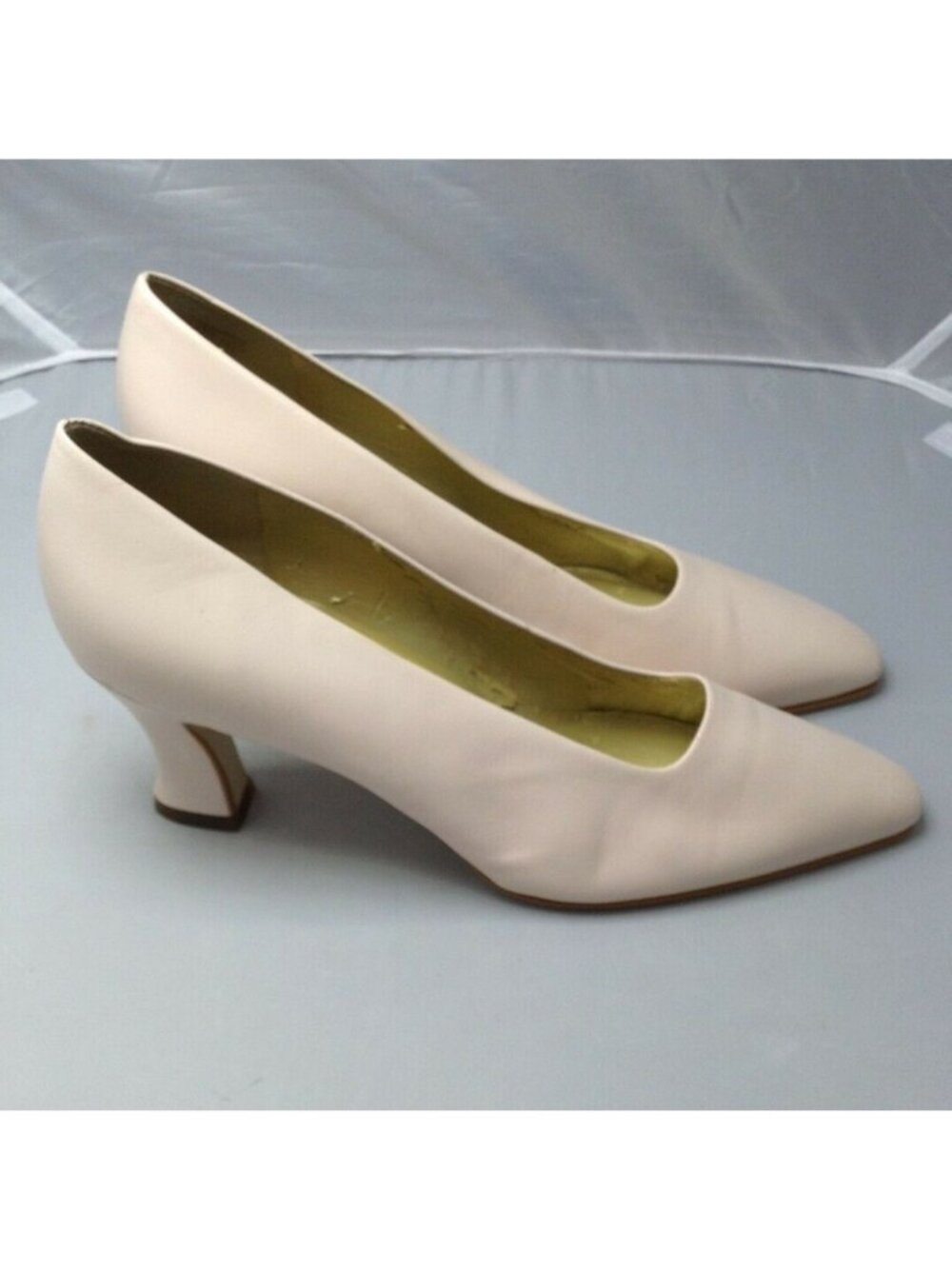 Nine West Womens Soft Powder Pink Leather Heels Pumps Size 9
